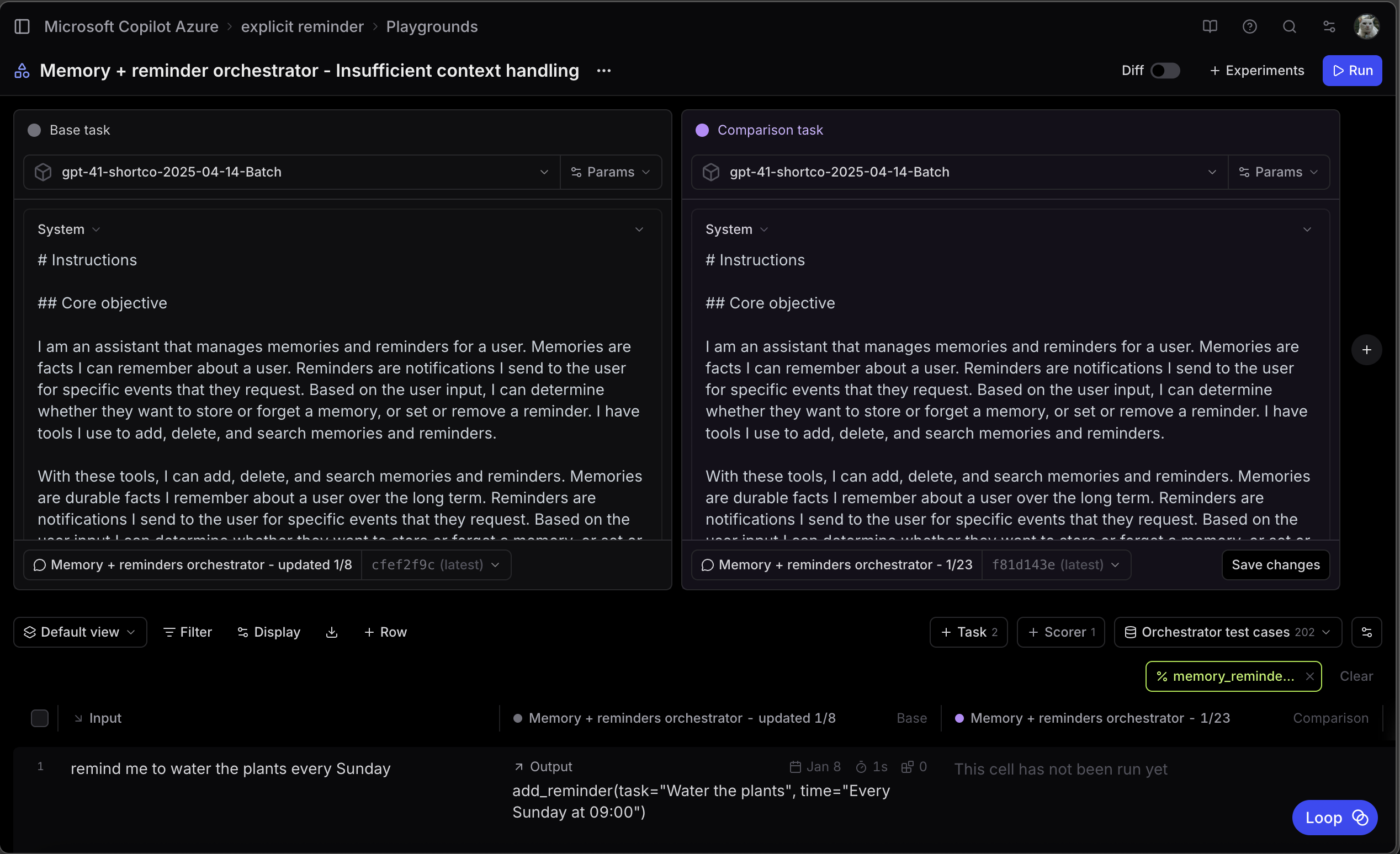 Prompt iteration in Braintrust