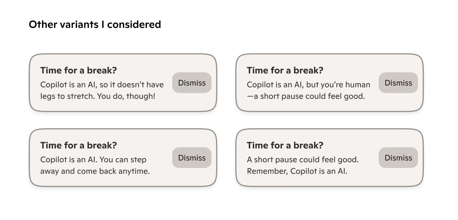 Final variants for the dependency nudge